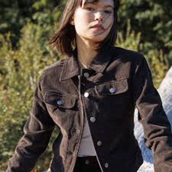 TENTREE Rowan Organic Cotton Corduroy Jacket Black Olive (Brown) Sustainable S - Picture 1 of 8